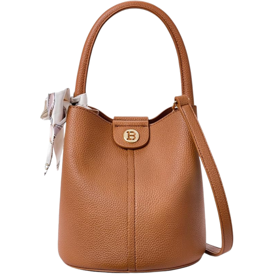 Women's Small Crossbody Bag – Vegan Leather Mini Bucket Handbag
