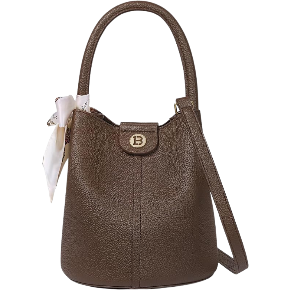 Women's Small Crossbody Bag – Vegan Leather Mini Bucket Handbag