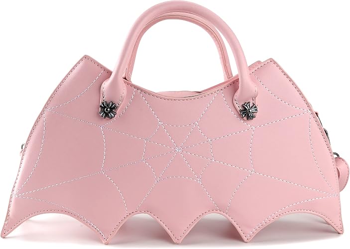 Bat Wing Crossbody Bag for Women – PU Spider Web Shoulder Handbag, Gothic Halloween Purse