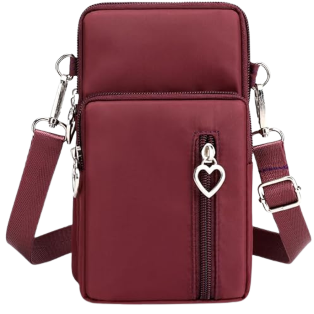 Wine crossbody phone bag for women with adjustable strap